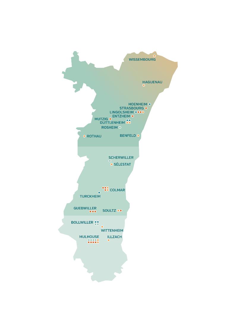 15 sites industriels répartis sur toute l’Alsace